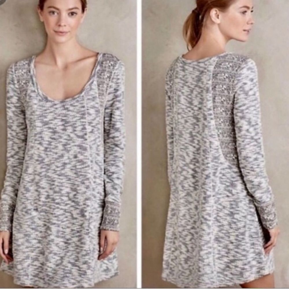 ‎Anthropologie Saturday Sunday Marled Long Sleeved Jersey Dress, Size XS